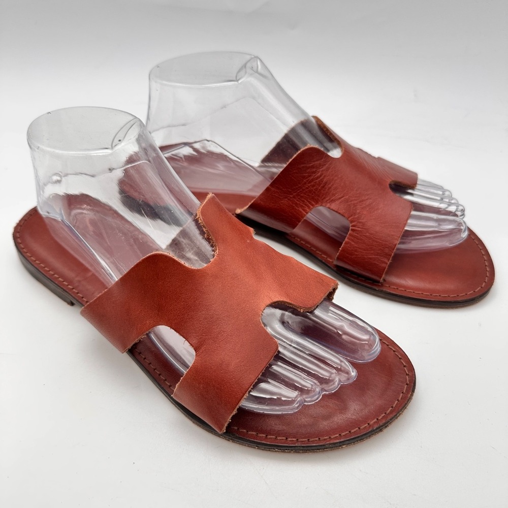 L'Artigiano Del Cuoio Brown Leather Sandals Boho Made in Italy Size 40